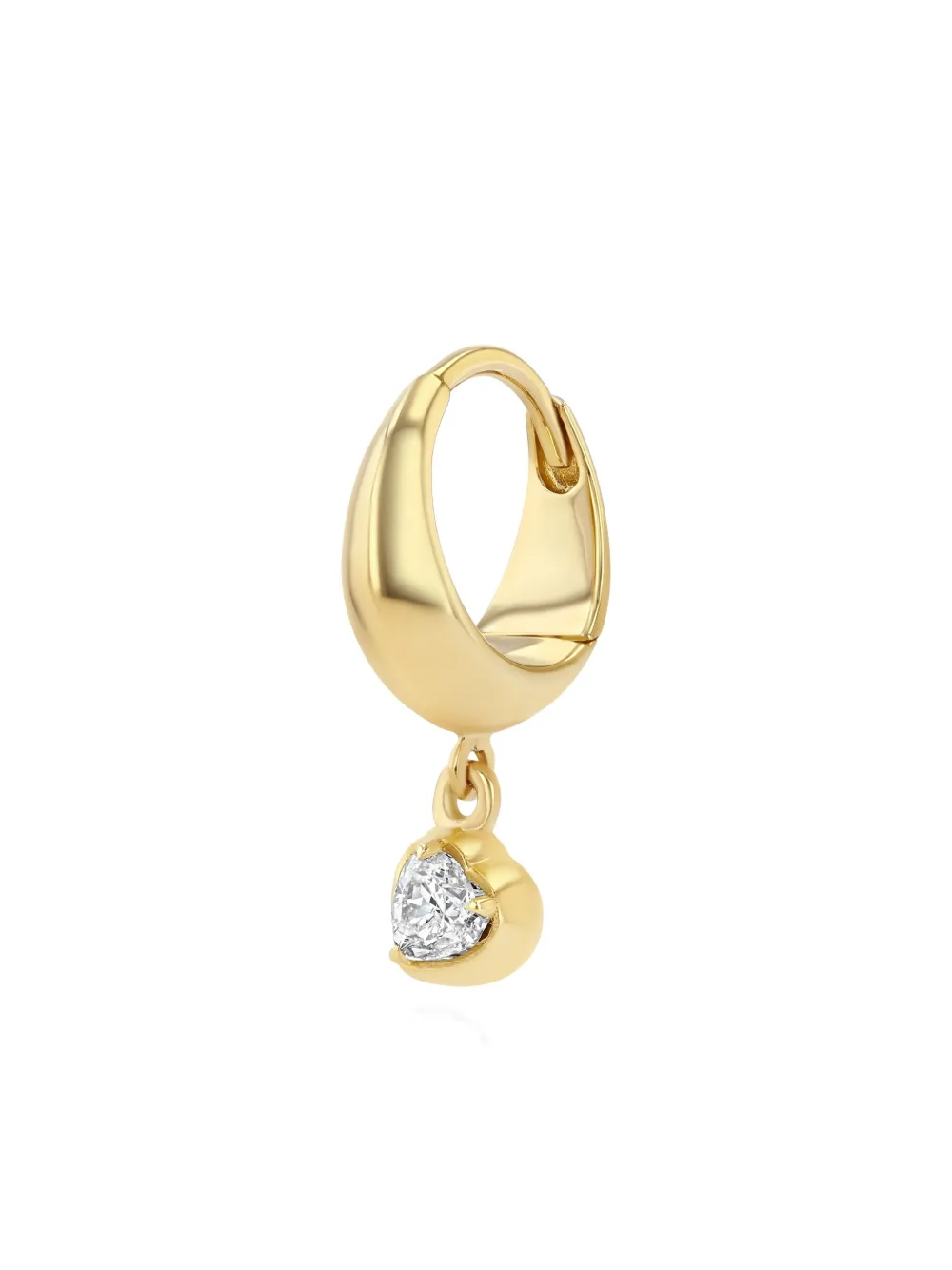 Lizzie Mandler Fine Jewelry 18k Yellow Gold Heart Diamond Hoop Earrings In Gold