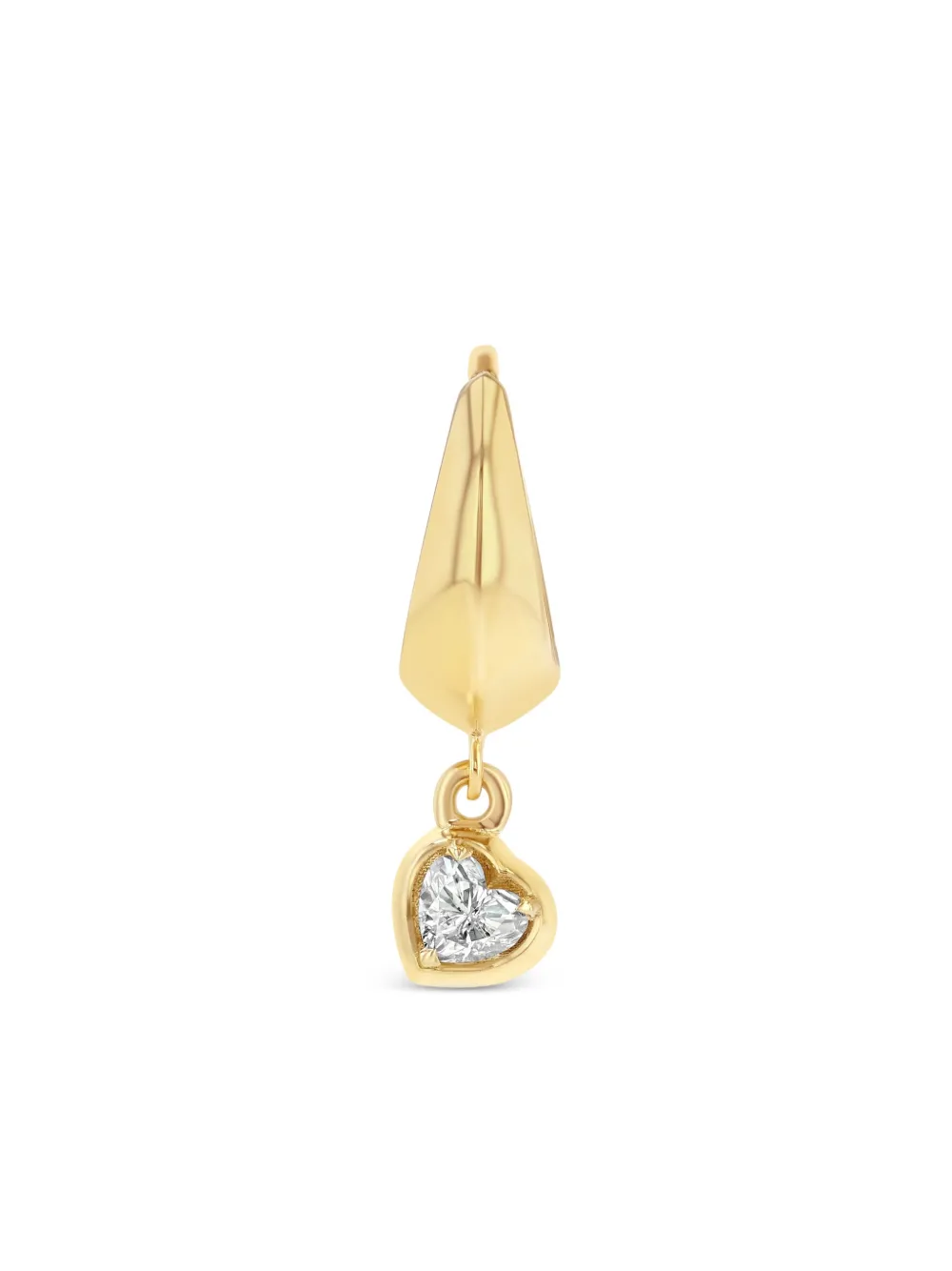 Lizzie Mandler Fine Jewelry 18k Yellow Gold Heart Diamond Hoop Earrings In Gold