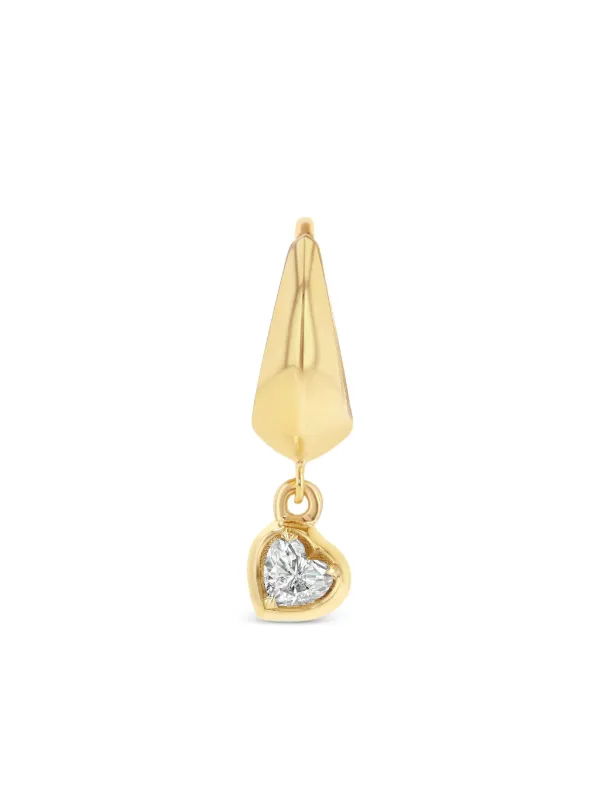 Lizzie Mandler Fine Jewelry Lizzie Crescent Hoop w With Heart