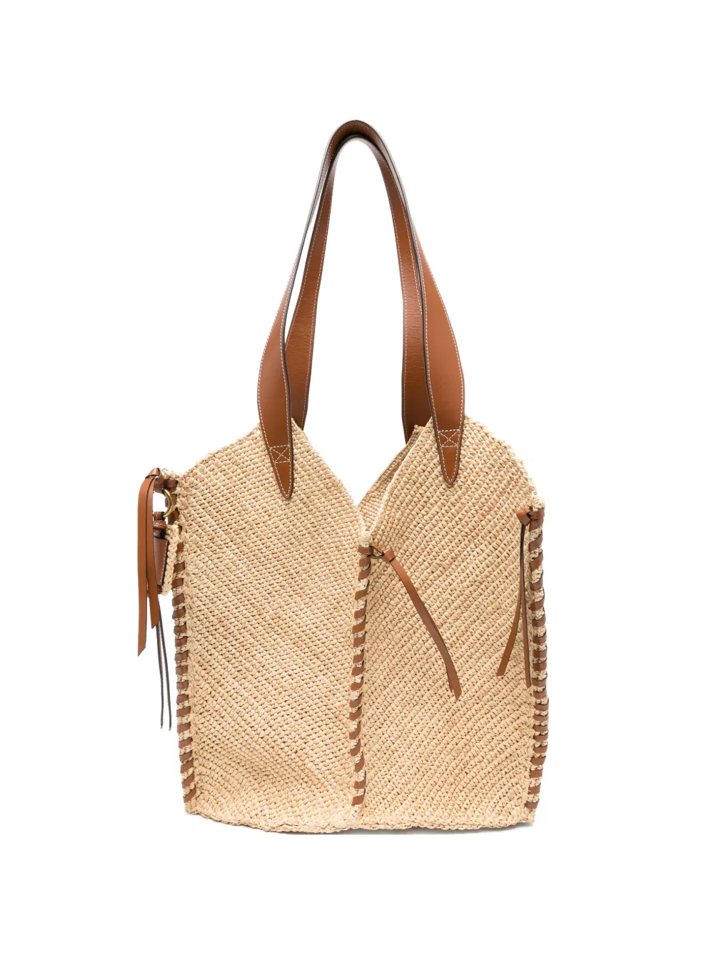 ISABEL MARANT Tampa woven shoulder bag - Nude