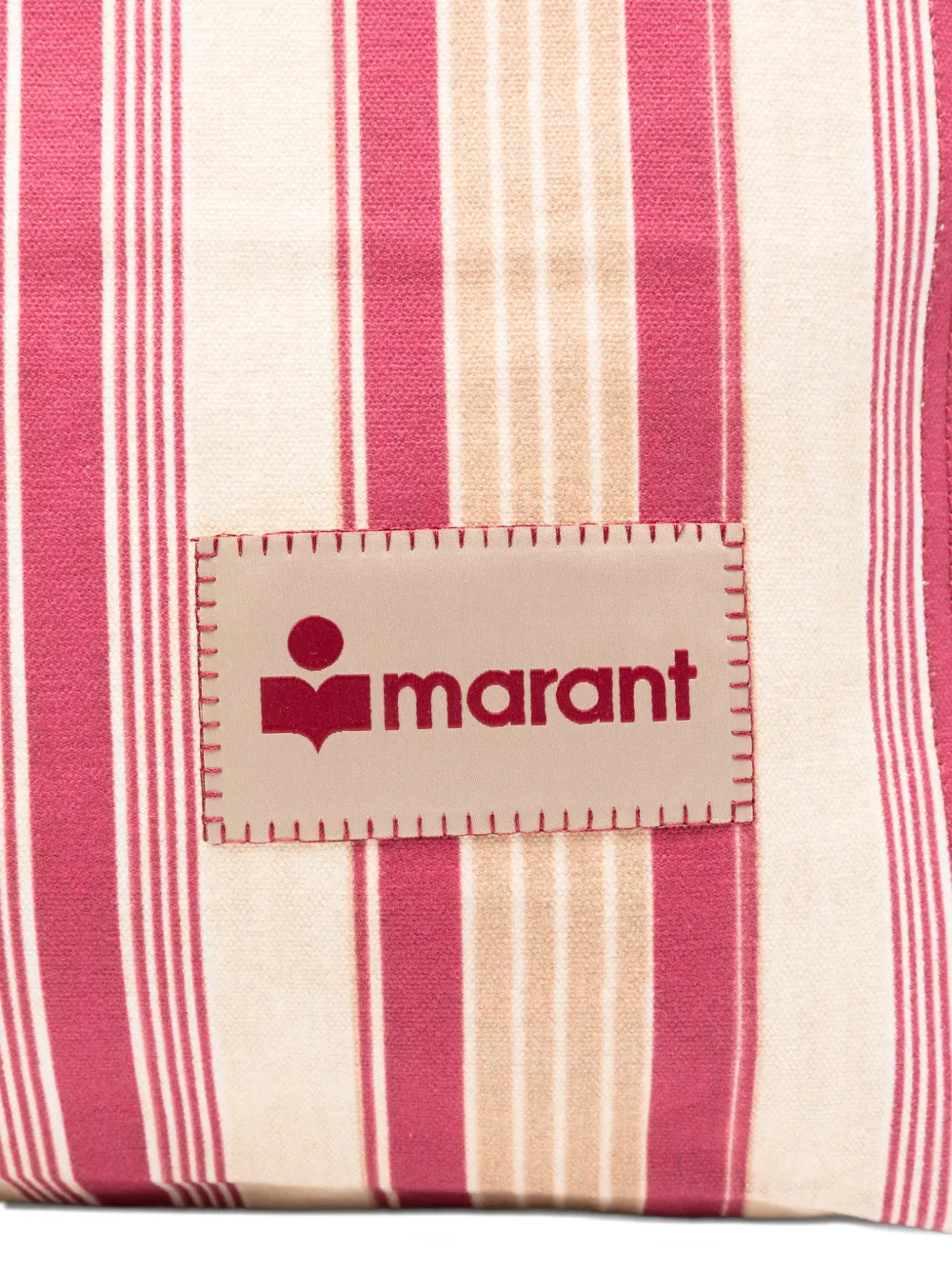 ISABEL MARANT Yenky gestreepte shopper met logopatch Roze