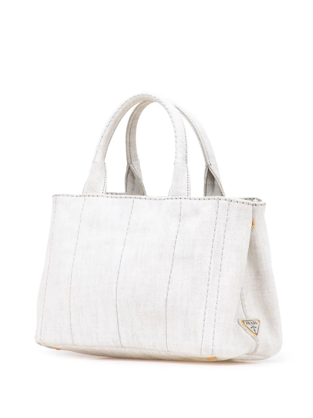 Pre-owned Prada 2013-2025 Small Denim Canapa Logo Satchel