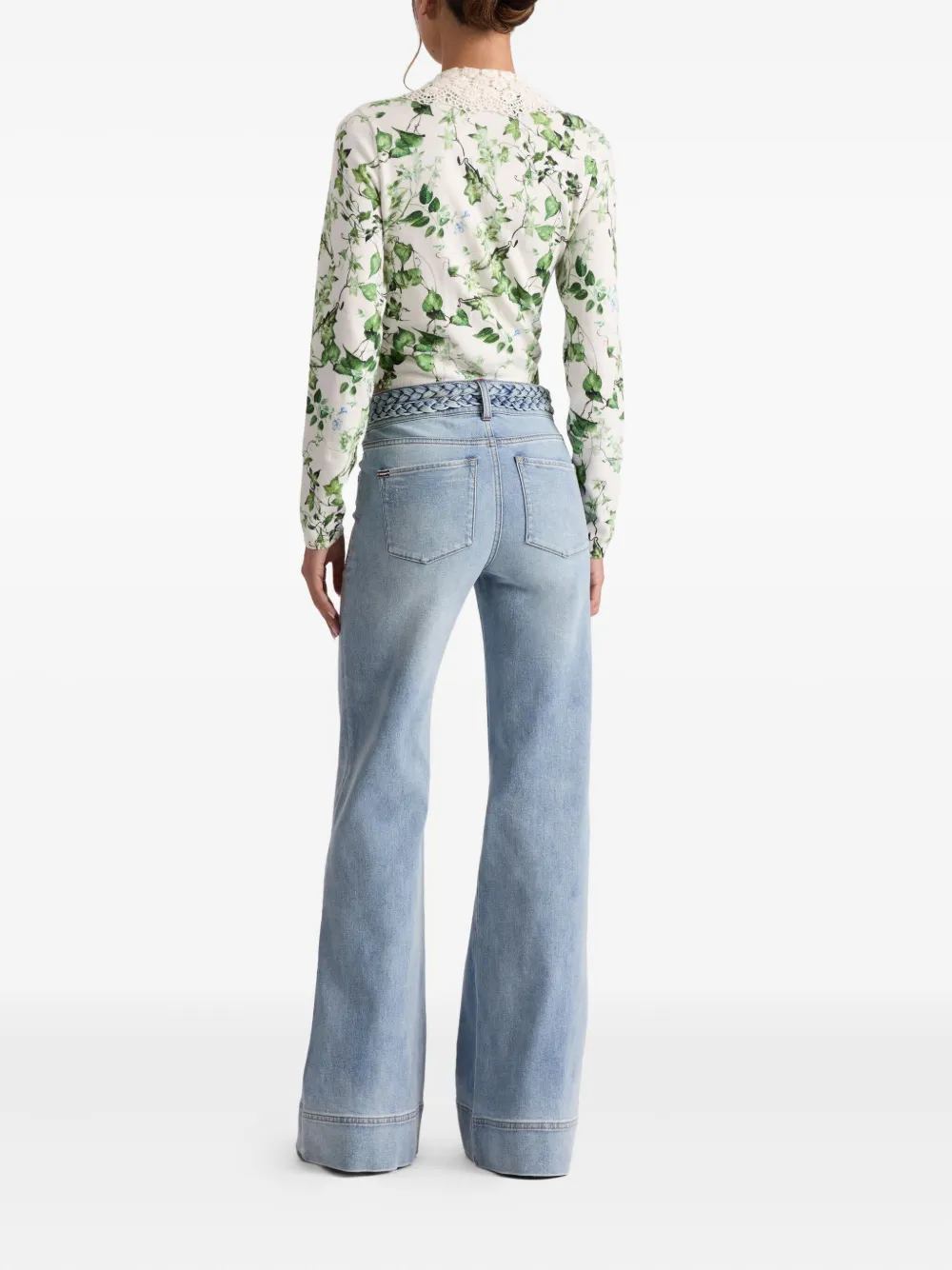 Alice And Olivia Carson Lace-collar Cardigan In Neutral