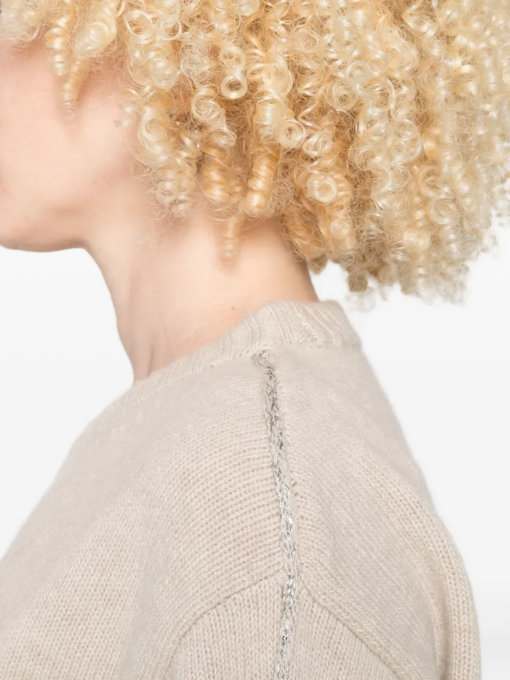 Herno Verfraaide trui met ronde hals Beige