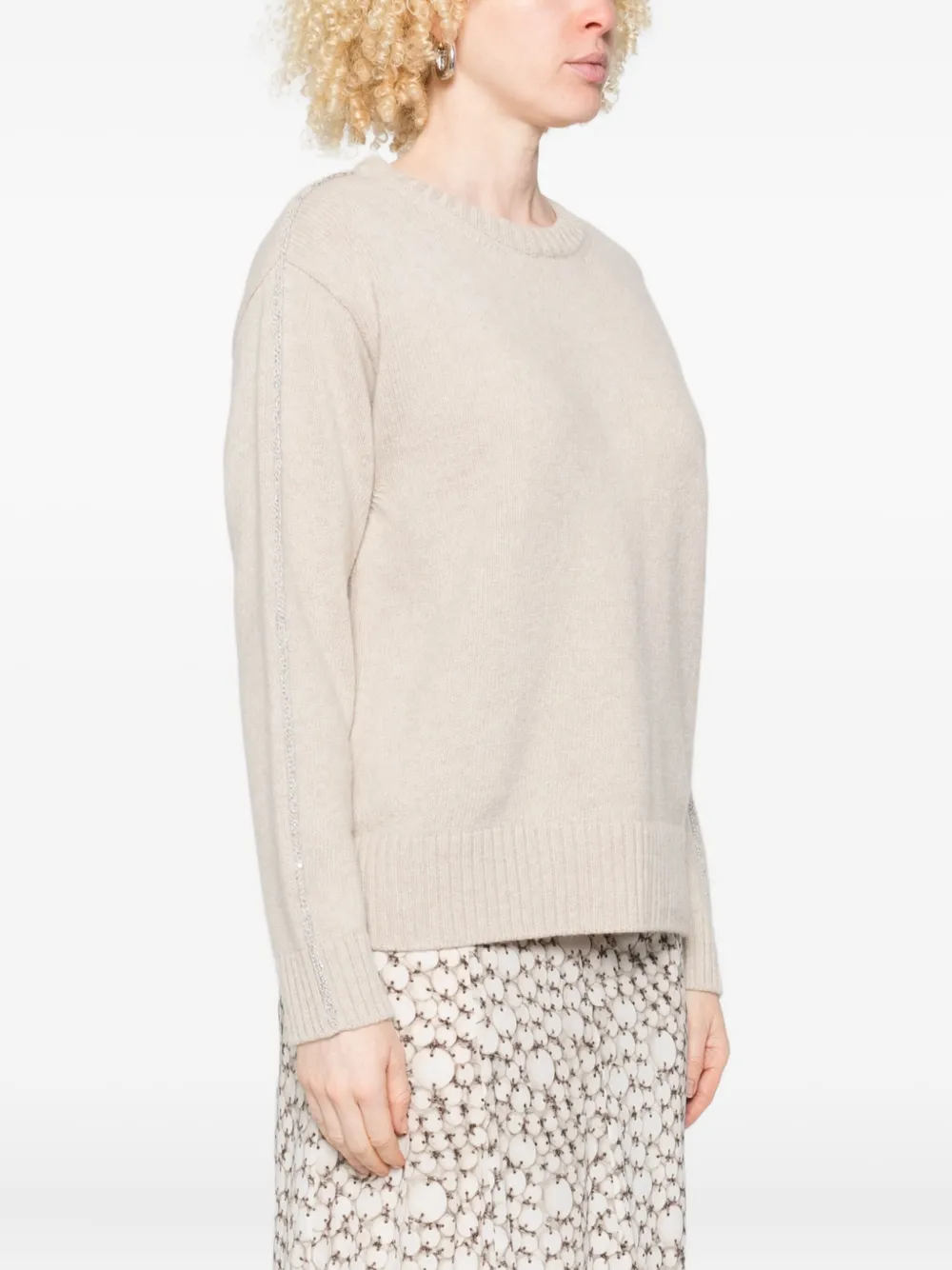 Herno Verfraaide trui met ronde hals Beige