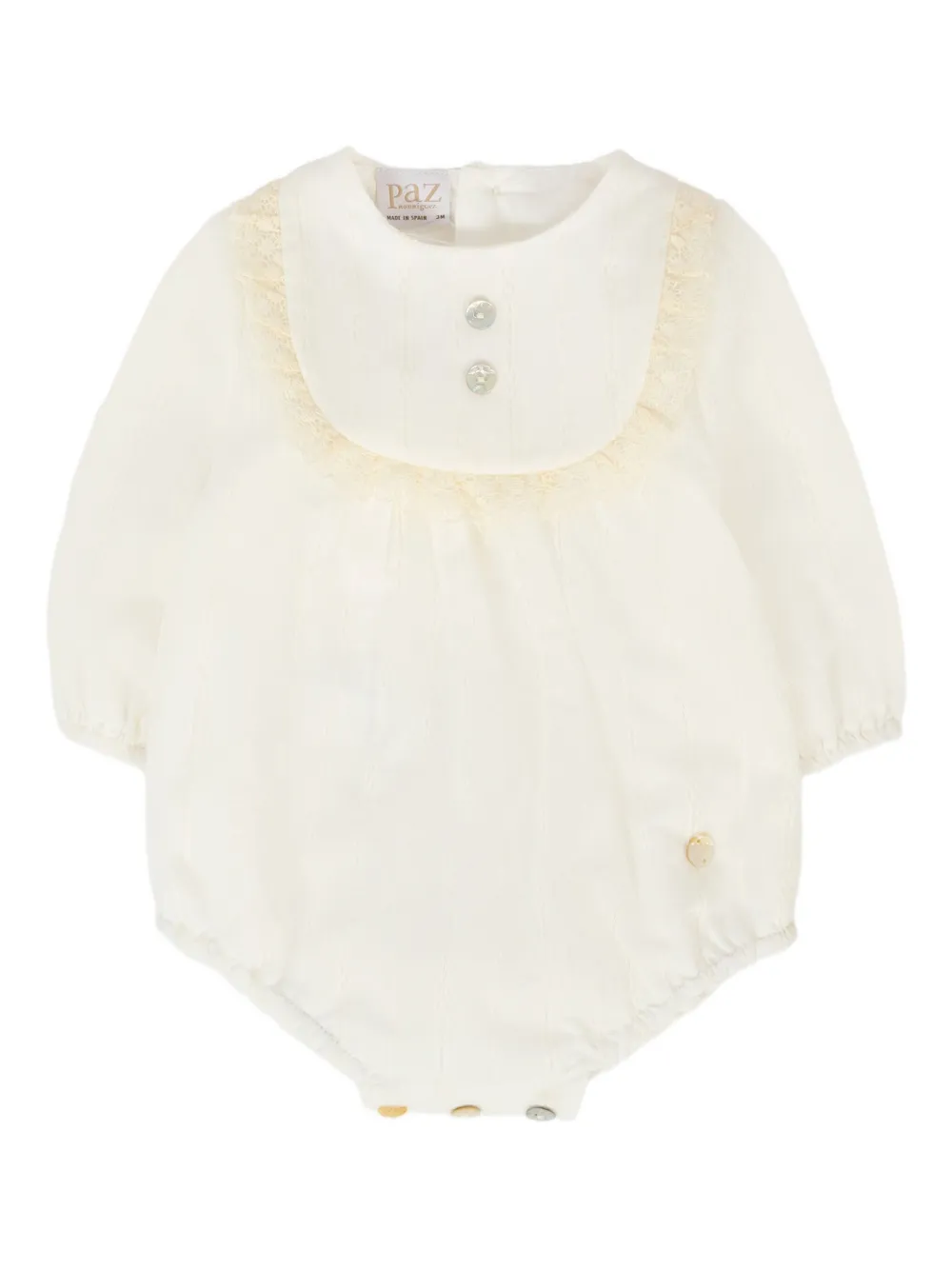 Paz Rodriguez lace-trimmed cotton bodysuit | Neutrals | Image 1