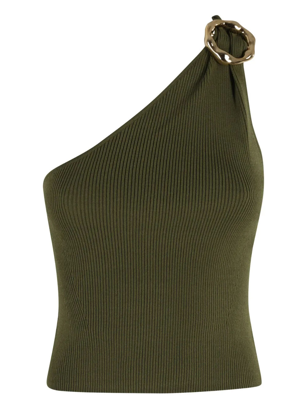 Simkhai one-shoulder ribbed top Groen