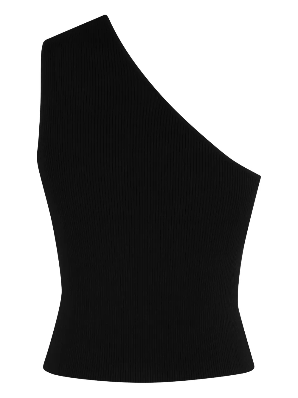 Simkhai one-shoulder ribbed top Zwart