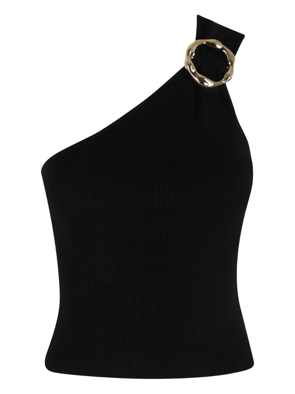 Simkhai one-shoulder ribbed top Zwart