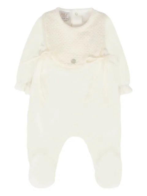 Paz Rodriguez Gerüschter Jumpsuit mit gestricktem Latz
