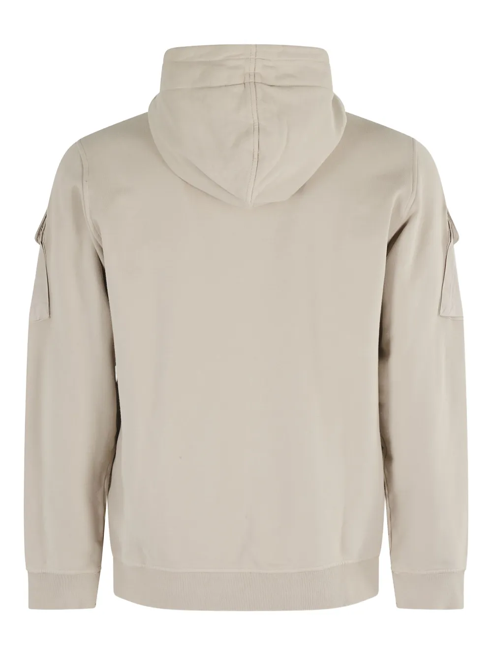 Stone Island 6100009 logo-patch hooded zip-up jacket Beige