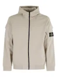 Stone Island 6100009 logo-patch hooded zip-up jacket - Neutrals