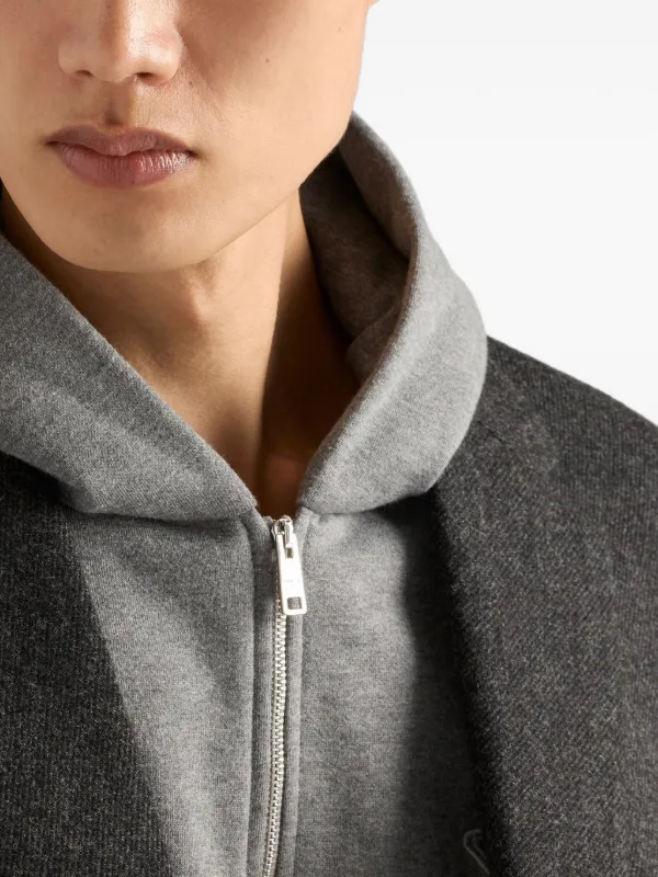 ジャケット・アウター 90s PRADA wool zip up hoodie dark gray 90s PRADA wool zip up hoodie dark gray