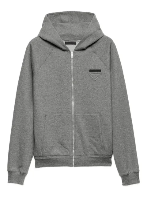 Prada logo-motif zip-up hoodie