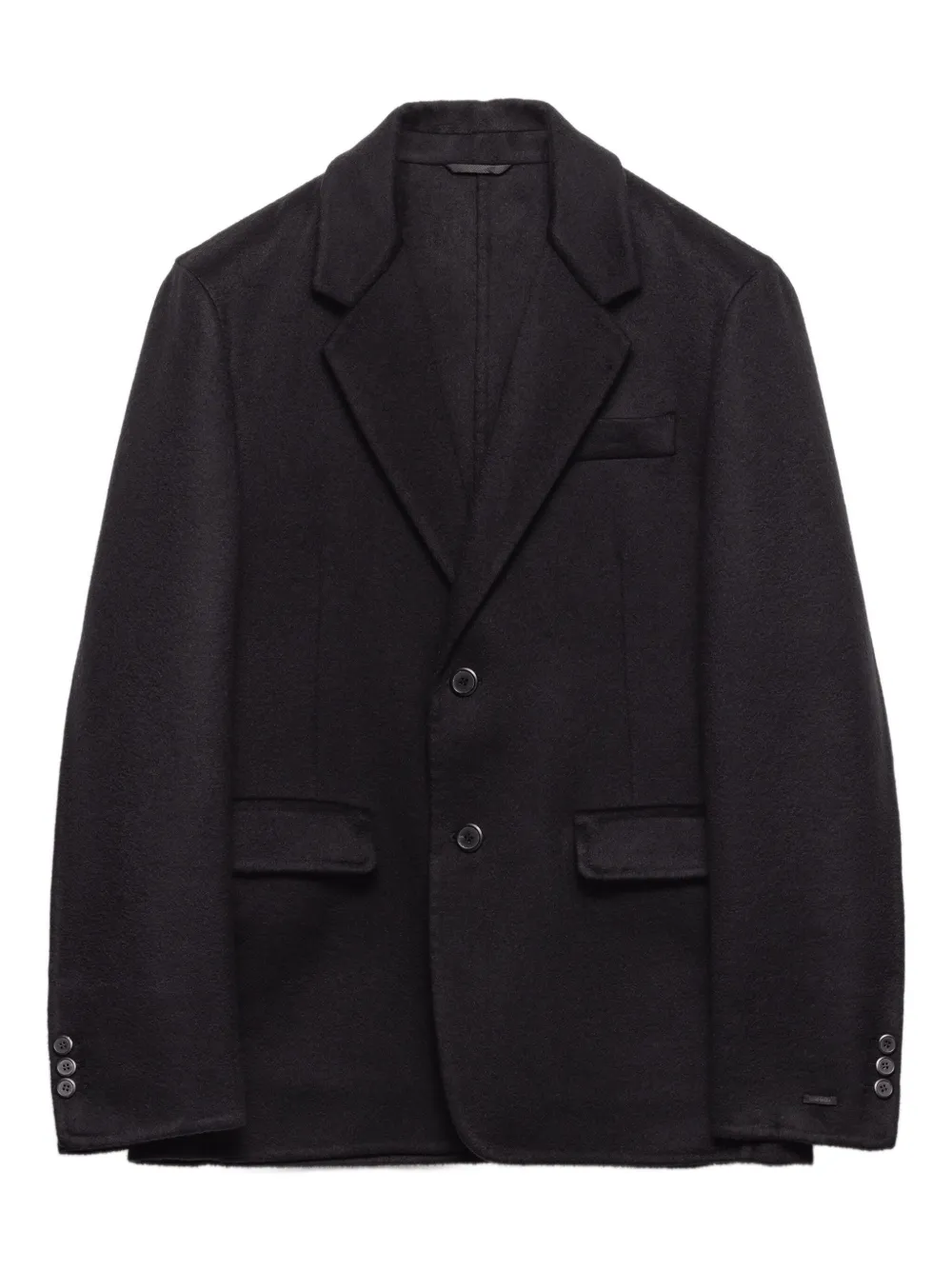 Prada Kasjmier blazer met gekerfde revers Zwart
