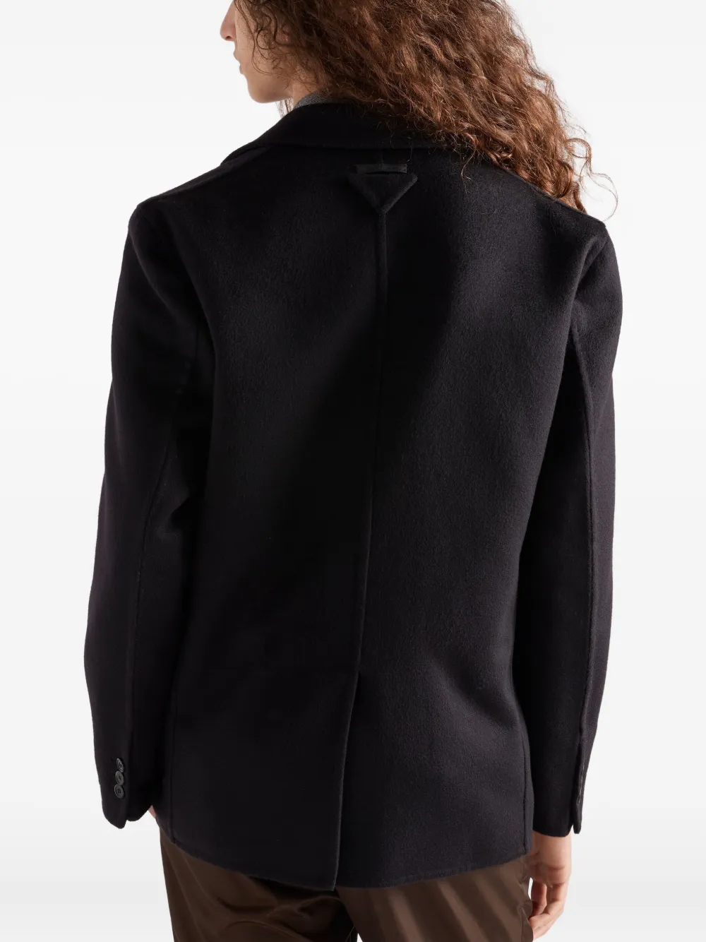 Prada Kasjmier blazer met gekerfde revers Zwart