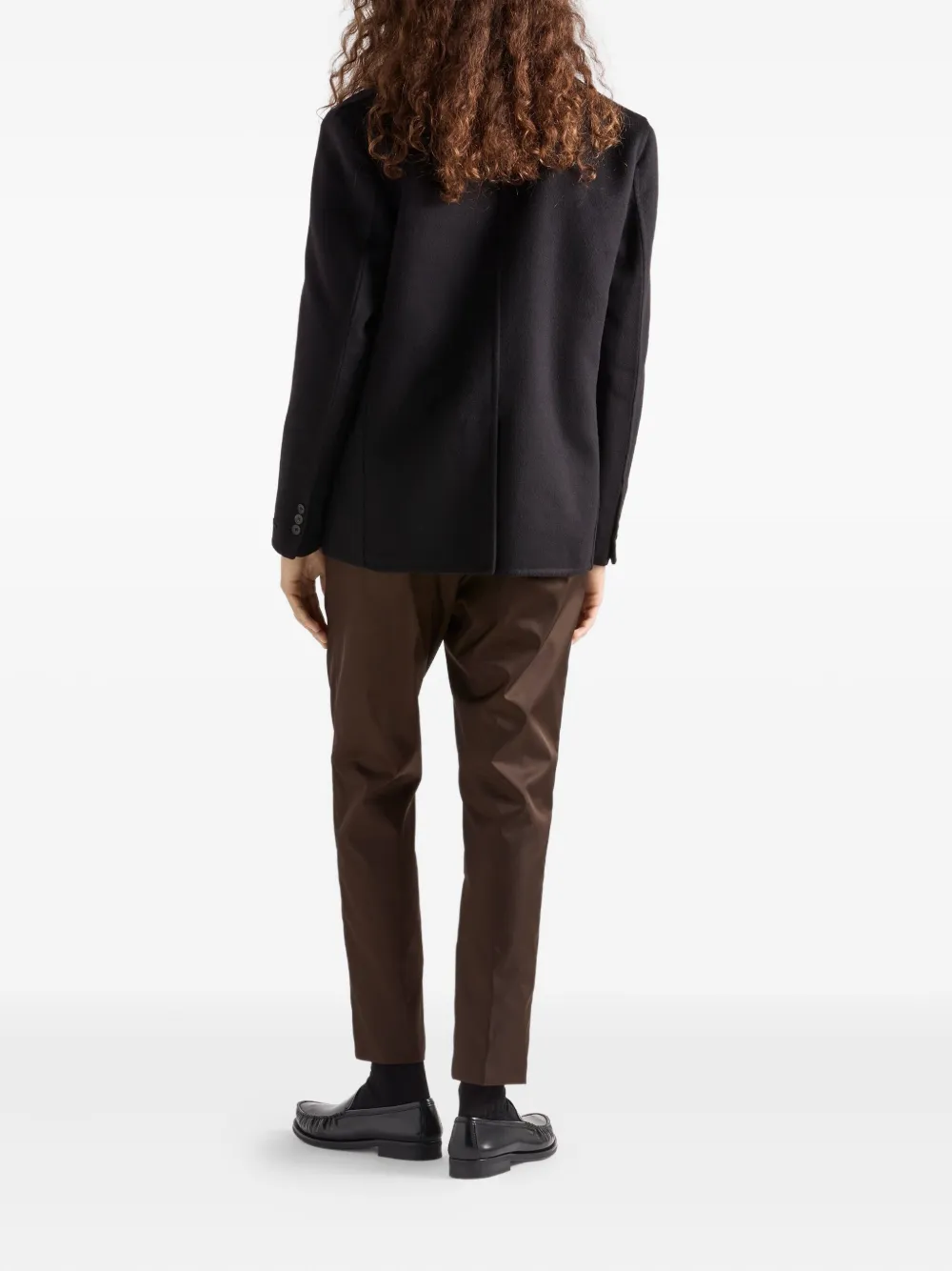 Prada Kasjmier blazer met gekerfde revers Zwart