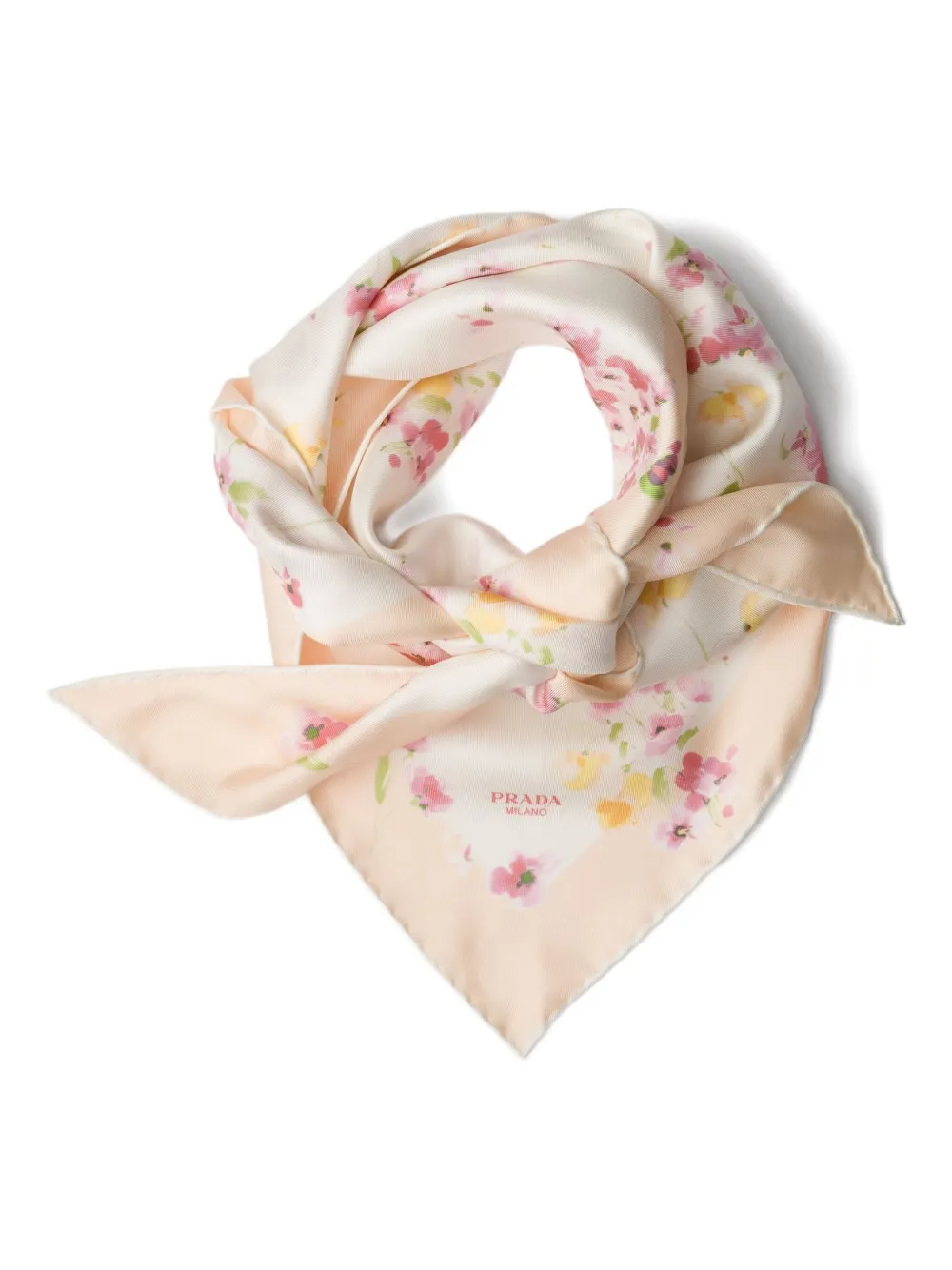 Prada Sjaal met bloemenprint Beige
