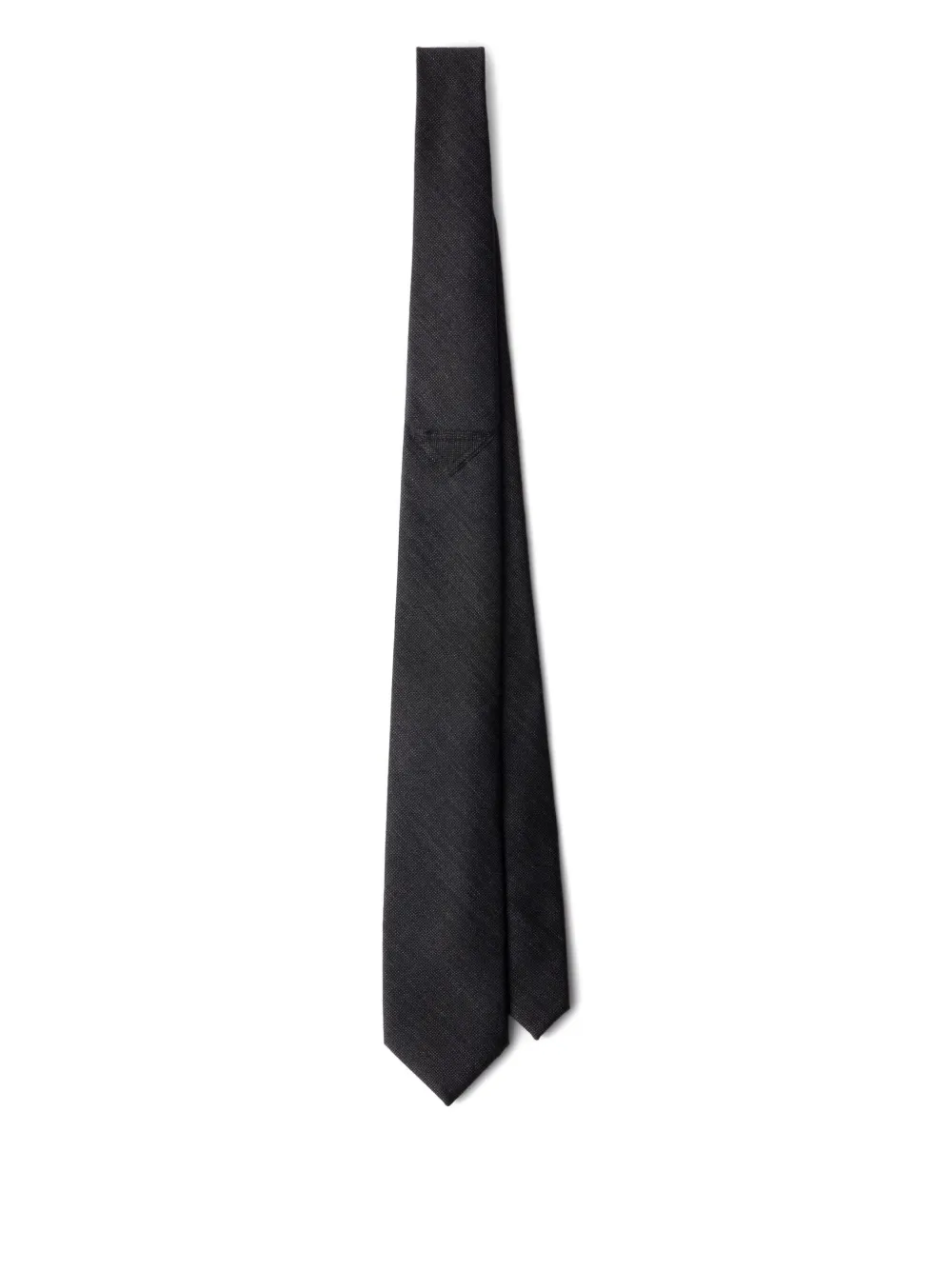 Prada triangle-detail cashmere tie | Grey | Image 1