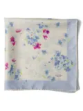 Prada floral-print twill scarf - White