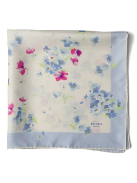 Prada floral-print twill scarf
