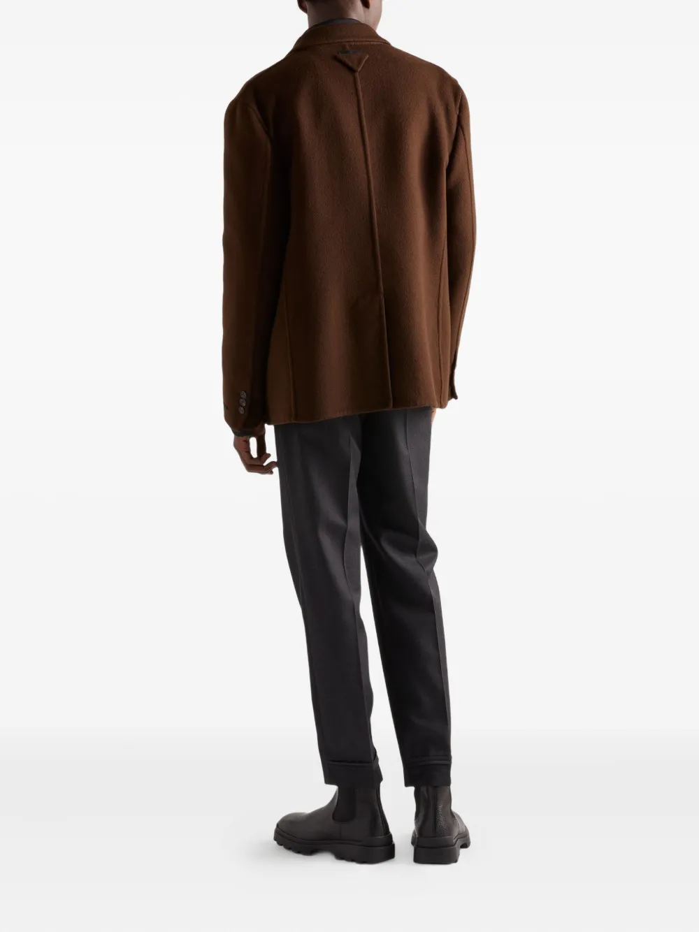 Prada Kasjmier blazer met dubbele rij knopen Bruin