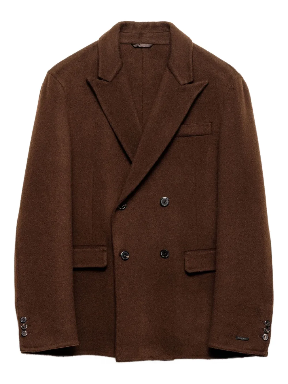 Prada Kasjmier blazer met dubbele rij knopen Bruin