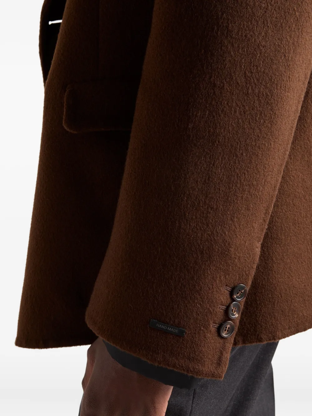 Prada Kasjmier blazer met dubbele rij knopen Bruin