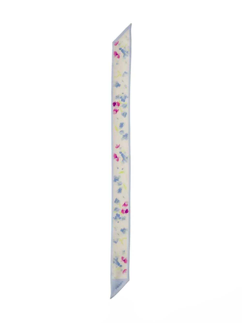 Prada floral-print twill scarf Wit
