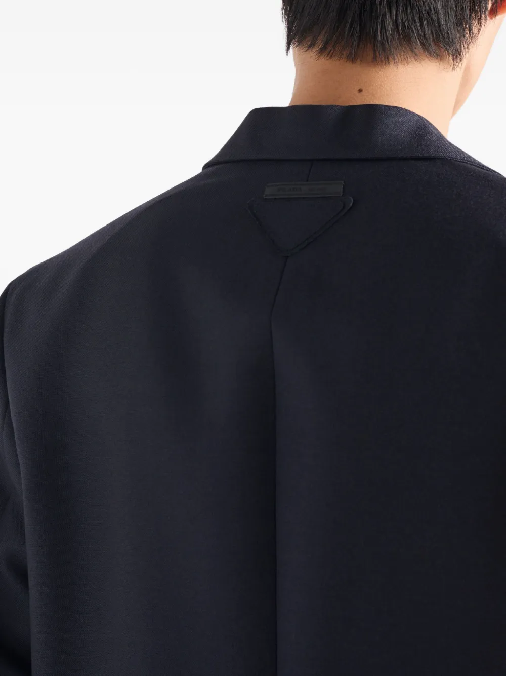Prada Blazer met opgestikte zak en twee knopen Blauw