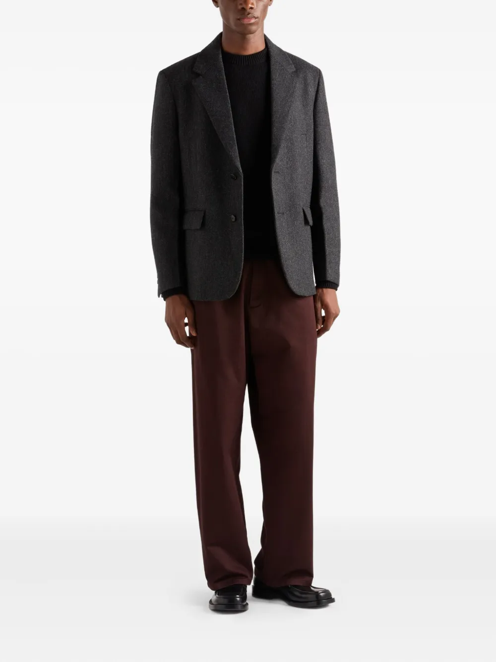 Prada notch-lapel wool jacket | Single Breasted Coats | Image 2