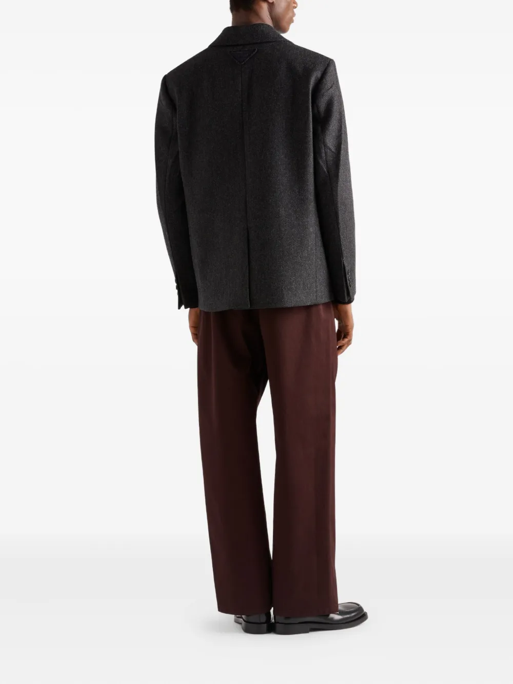 Prada Wollen jack met gekerfde revers Grijs