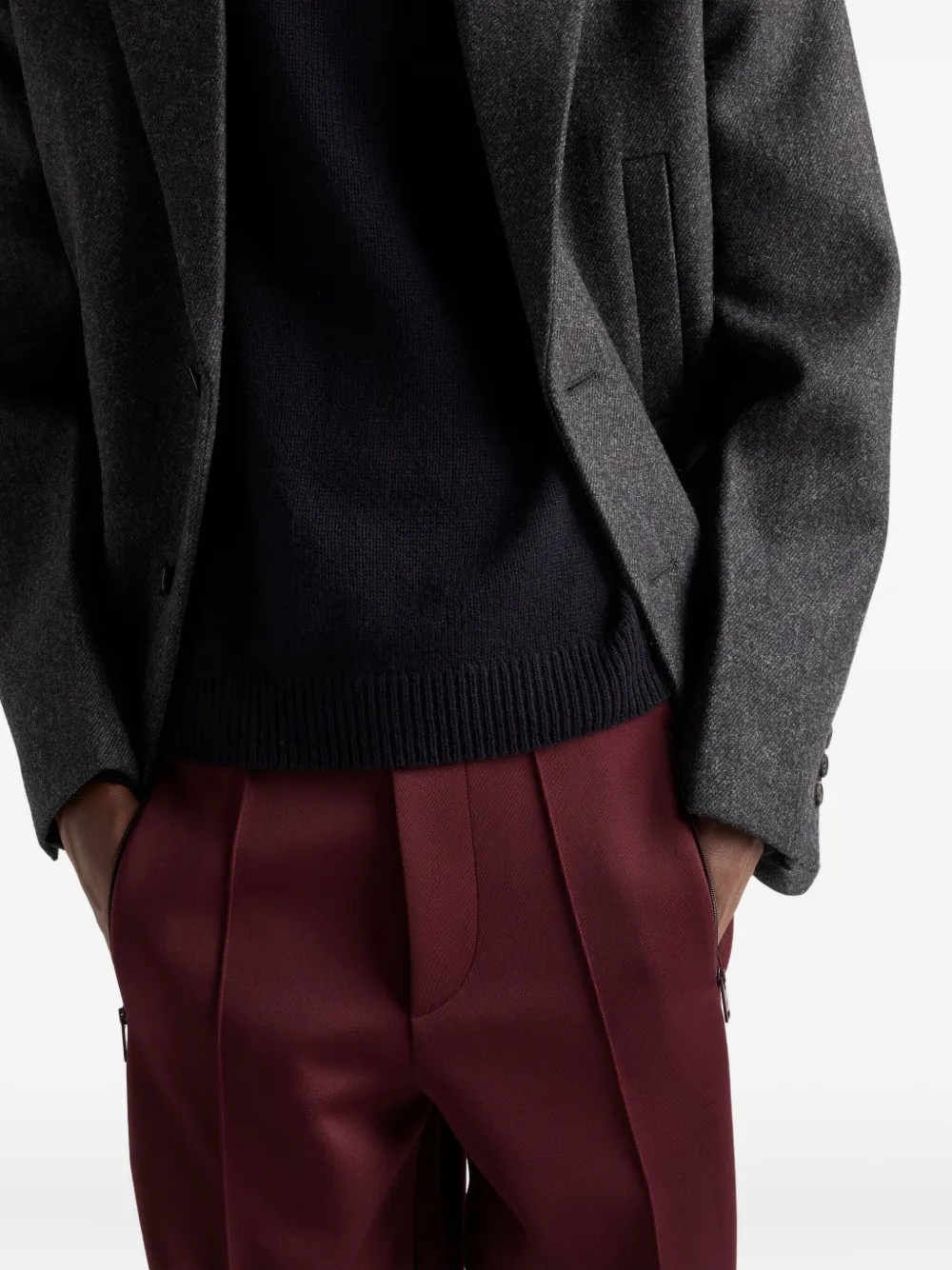 Prada Broek met zijstreep Rood