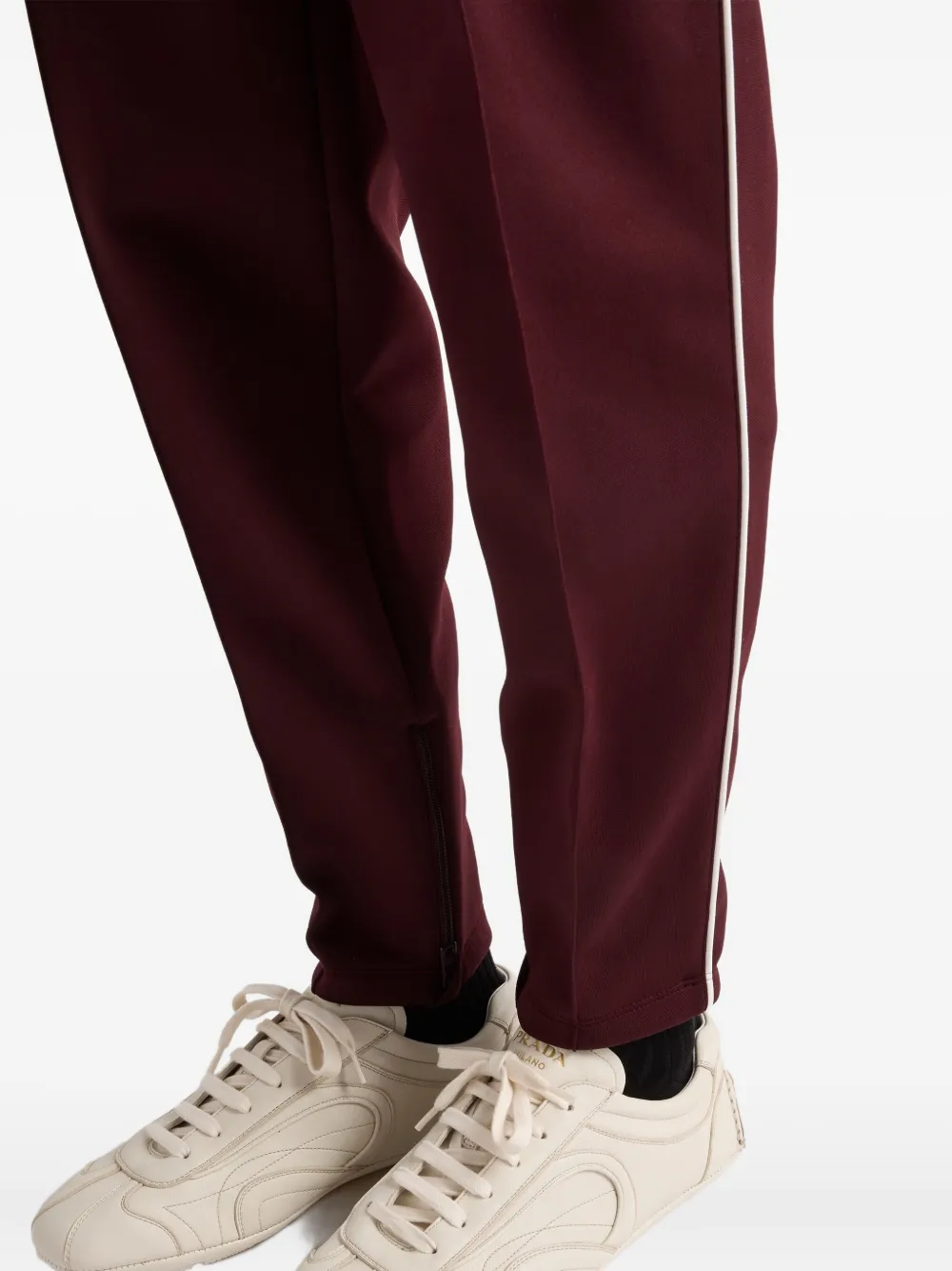Prada Broek met zijstreep Rood