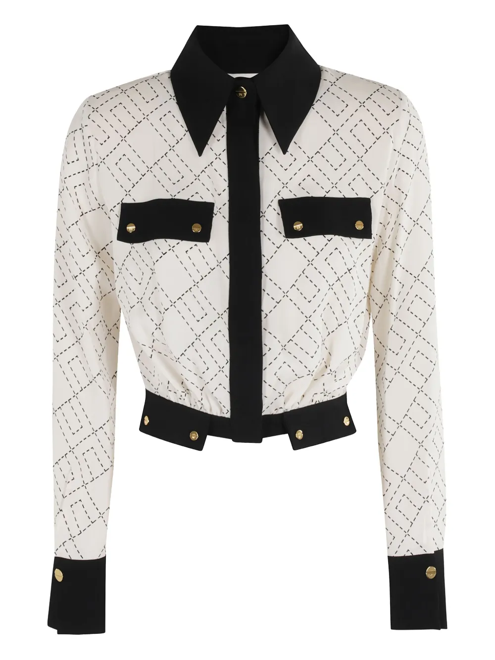 Elisabetta Franchi geometric-pattern shirt Wit