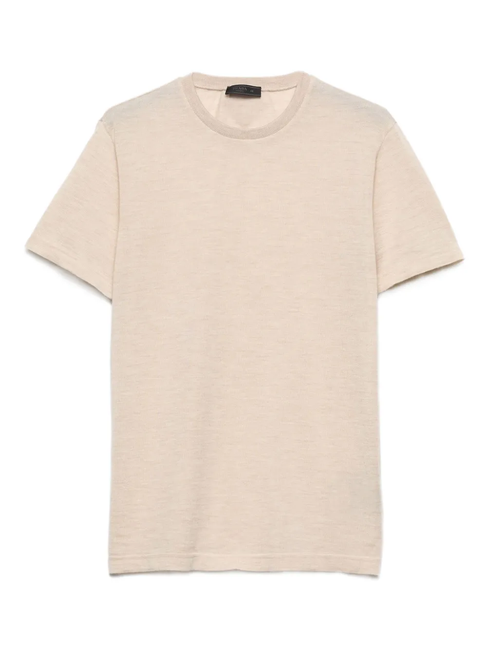 Prada T-shirt in cashmere con girocollo a coste - Toni neutri