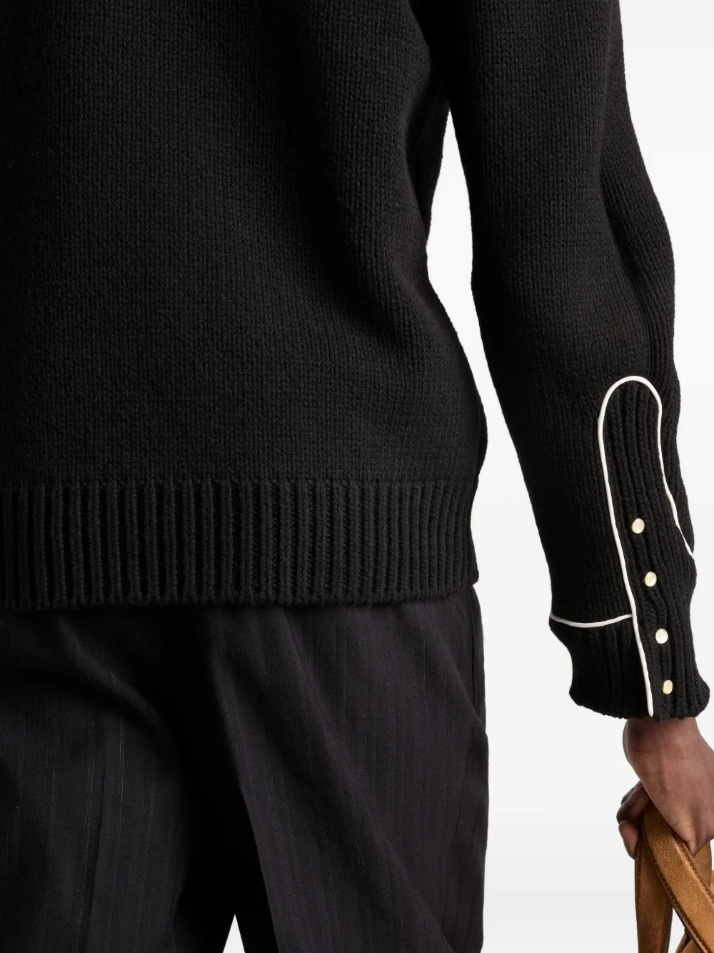 Prada Ribgebreide trui met geborduurde ster Zwart