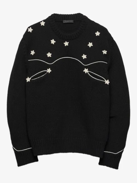 Prada Shetland ribbstickad tröja