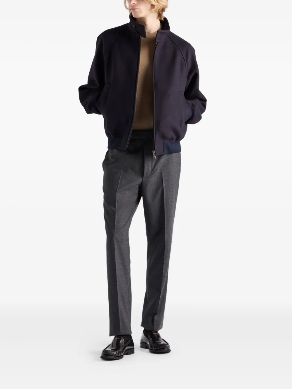 Prada Kasjmier trui met logo - Bruin