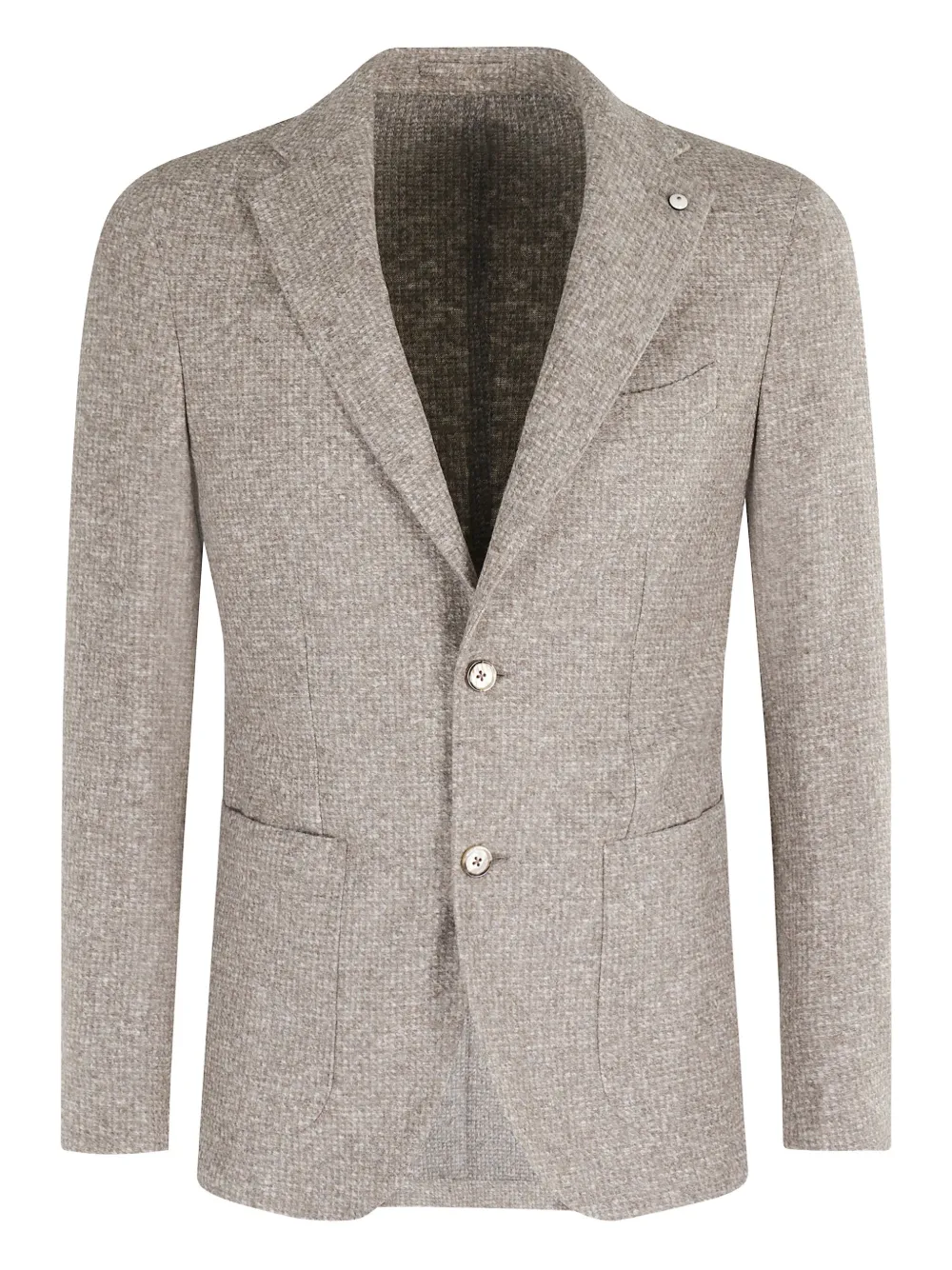 textured three-button blazer