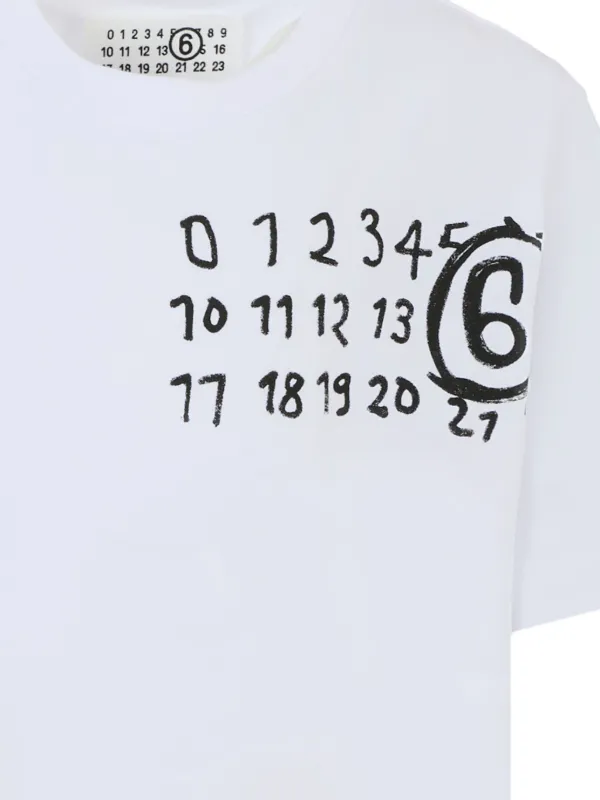 MM6 MAISON MARGIELA キッズ Tシャツ ホワイト MM6 Maison Margiela Kids logo-print Cotton T-shirt | White