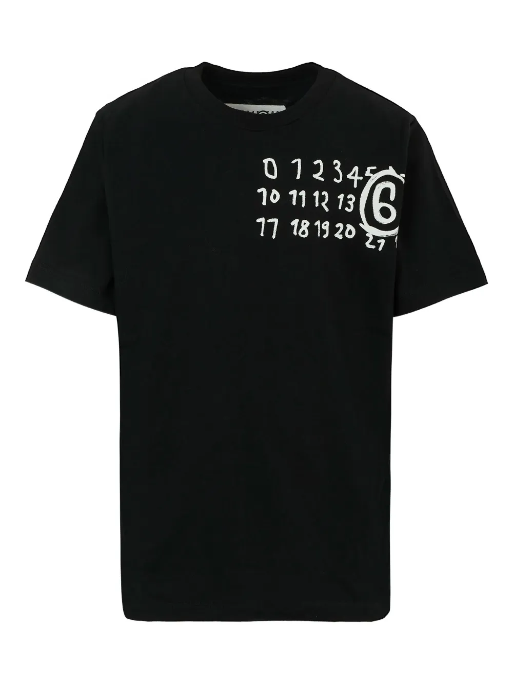 MM6 Maison Margiela Kids logo-print cotton T-shirt - ブラック MM6 Maison Margiela Kids logo-print cotton T-shirt - ブラック