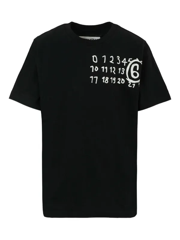 MM6 Maison Margiela Tシャツ　14Y MM6 Maison Margiela Kids ロゴ Tシャツ | ブラック | FARFETCH JP