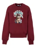 MSGM Kids cat-print crew-neck sweatshirt - Red