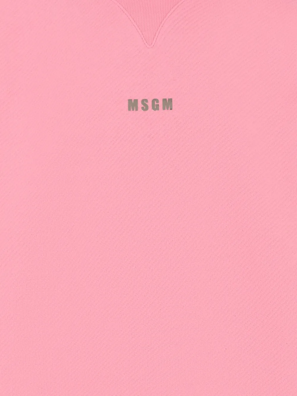 Msgm Mock-neck Cotton Sweatshirt In Pink