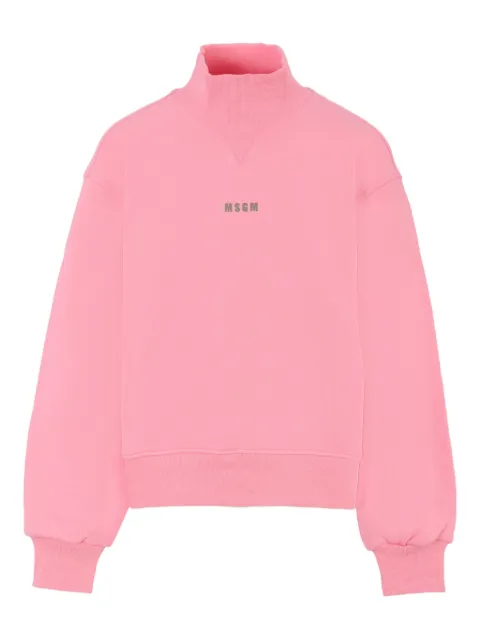MSGM Kids mock-neck cotton sweatshirt
