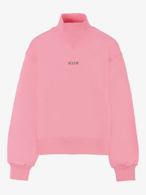 MSGM Kids mock-neck cotton sweatshirt