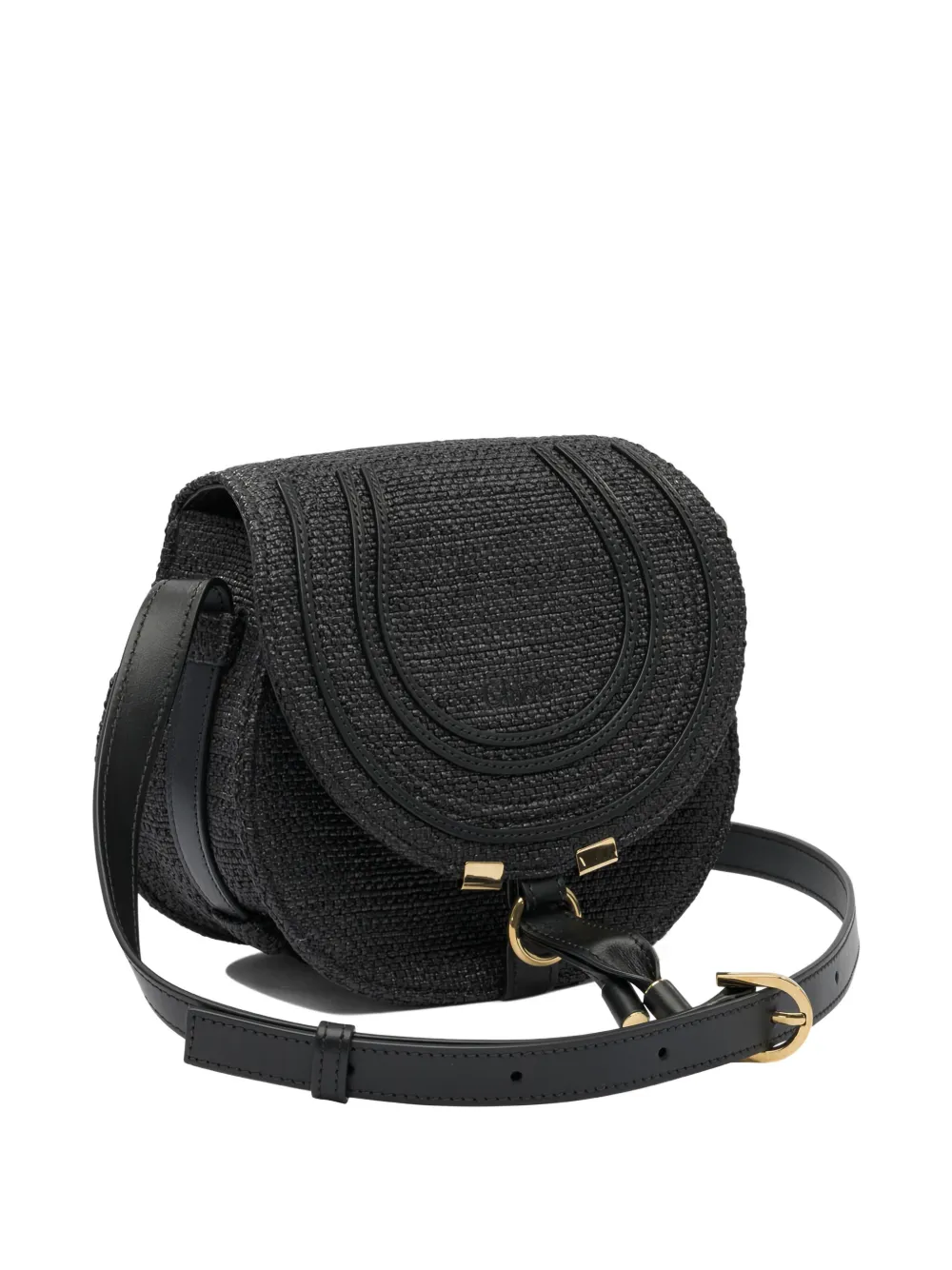 Chloé Marcie woven-detail flap shoulder bag Zwart