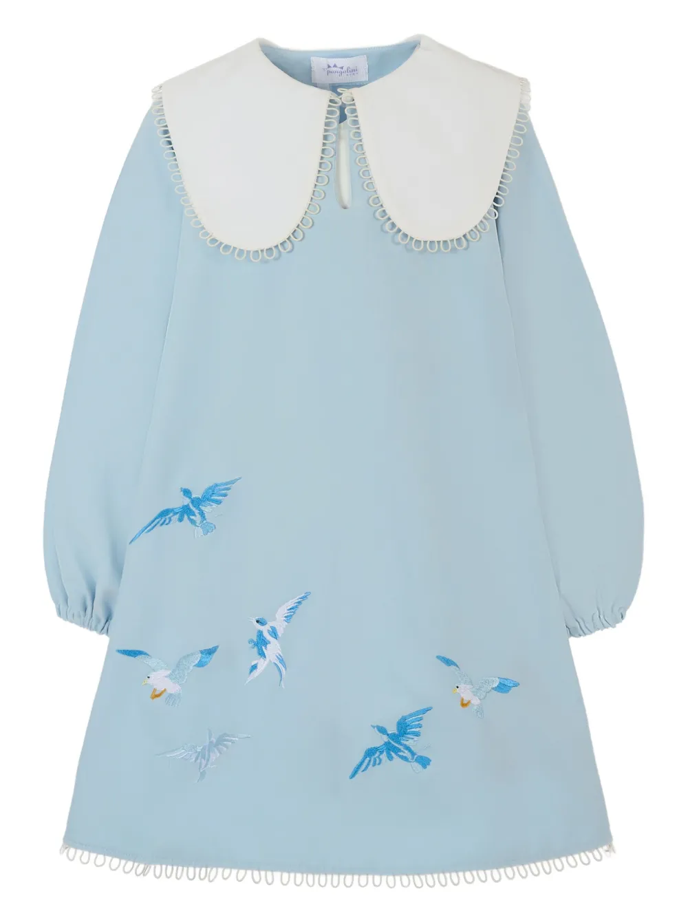 Pangolini Kids The Flight of Birds embroidered Peter Pan-collar dress Pangolini Kids The Flight of Birds embroidered Peter Pan-collar dress
