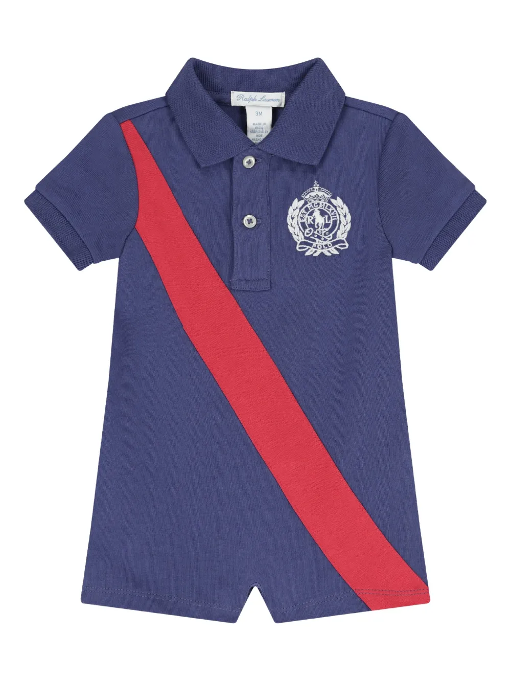 POLO RALPH LAUREN KIDS Polo romper verfraaid met logo Blauw